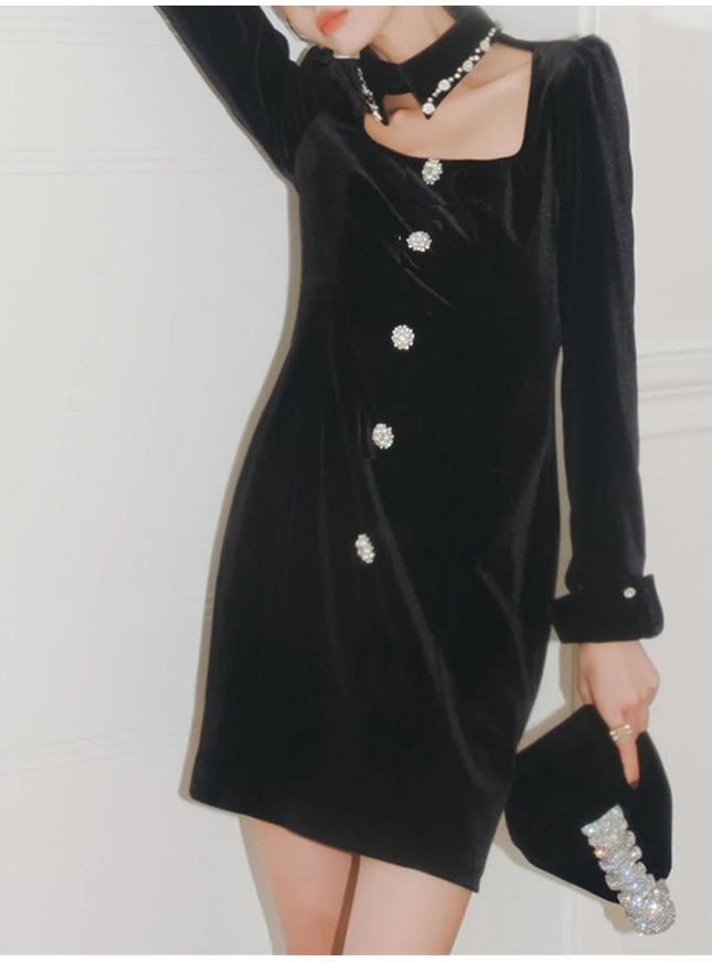 Sabine Hollow Out Diamond Mini Dress - Fashion Pov