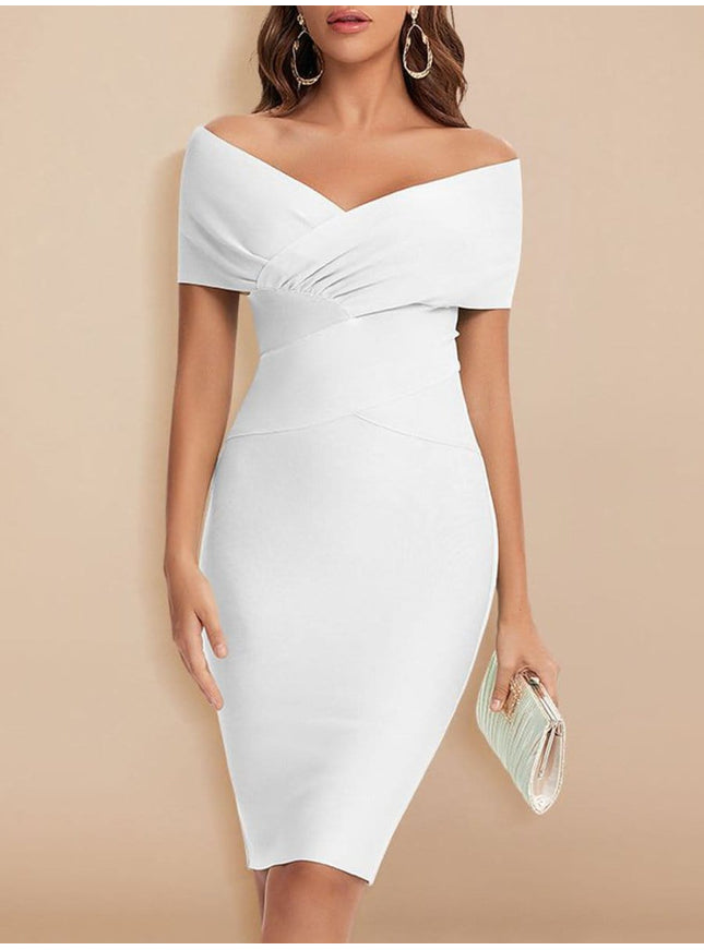 Sadie Off Shoulder Bodycon Midi Dress - Fashion Pov