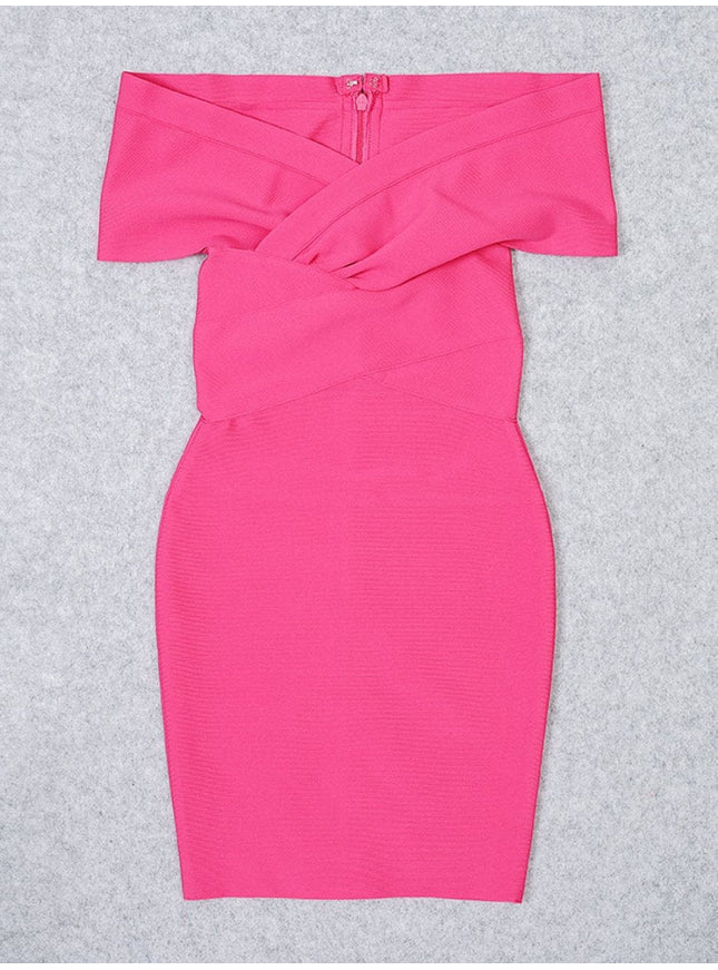 Sadie Off Shoulder Bodycon Midi Dress - Fashion Pov