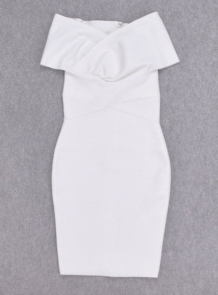 Sadie Off Shoulder Bodycon Midi Dress - Fashion Pov