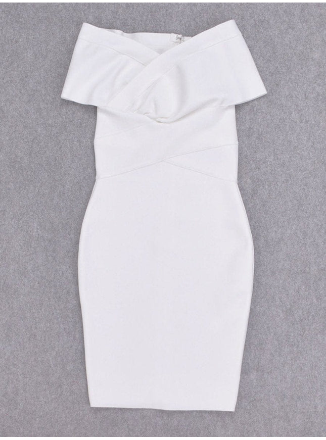 Sadie Off Shoulder Bodycon Midi Dress - Fashion Pov