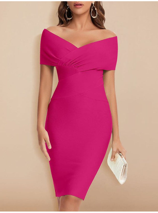 Sadie Off Shoulder Bodycon Midi Dress - Fashion Pov