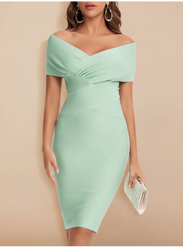 Sadie Off Shoulder Bodycon Midi Dress - Fashion Pov