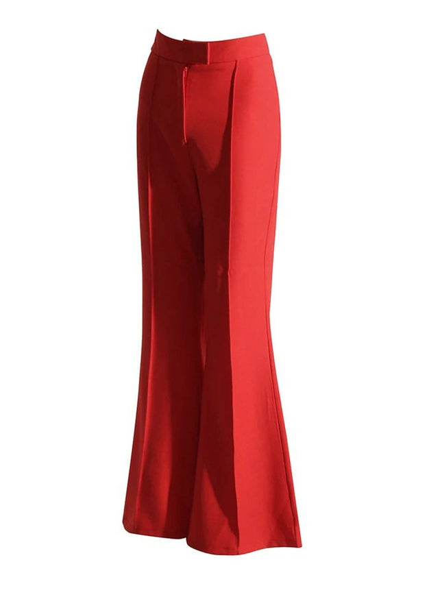 Selina Solid Casual Flare Pant - Fashion Pov