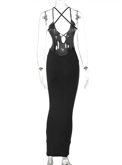 Sonia Hollow out Backless Maxi Dress - Fashion Pov