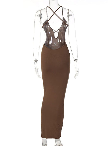 Sonia Hollow out Backless Maxi Dress - Fashion Pov