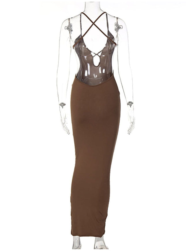 Sonia Hollow out Backless Maxi Dress - Fashion Pov