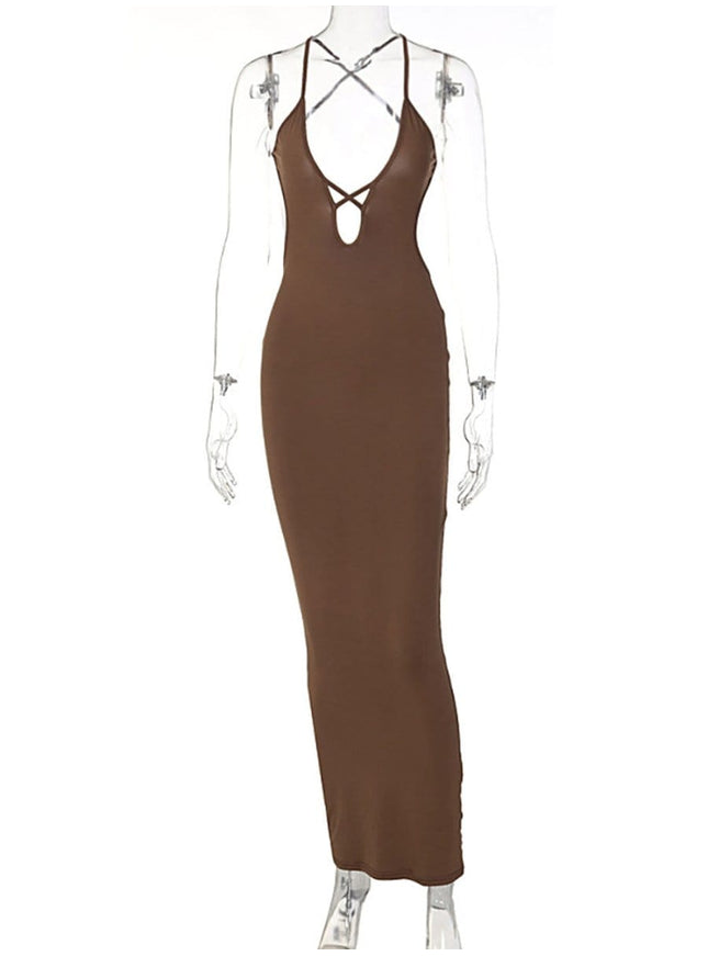 Sonia Hollow out Backless Maxi Dress - Fashion Pov