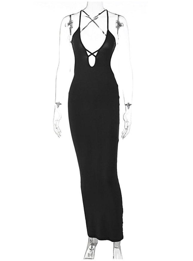 Sonia Hollow out Backless Maxi Dress - Fashion Pov