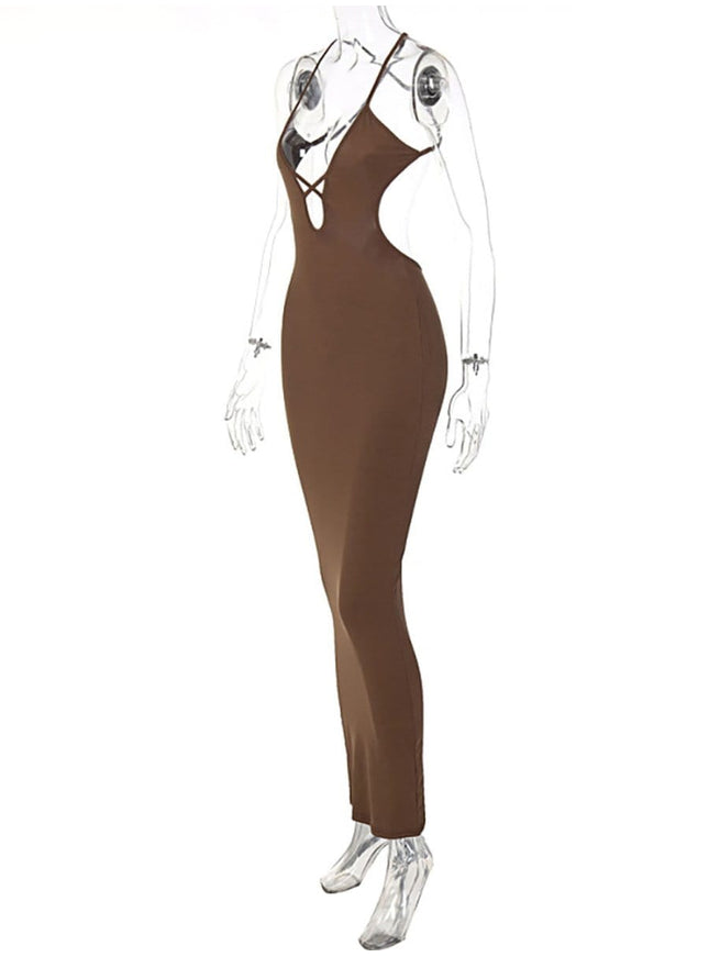 Sonia Hollow out Backless Maxi Dress - Fashion Pov