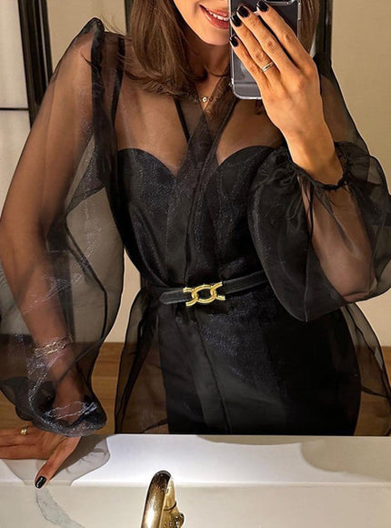 Talia V Neck Long Sleeve Top - Fashion Pov