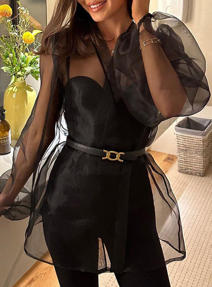 Talia V Neck Long Sleeve Top - Fashion Pov
