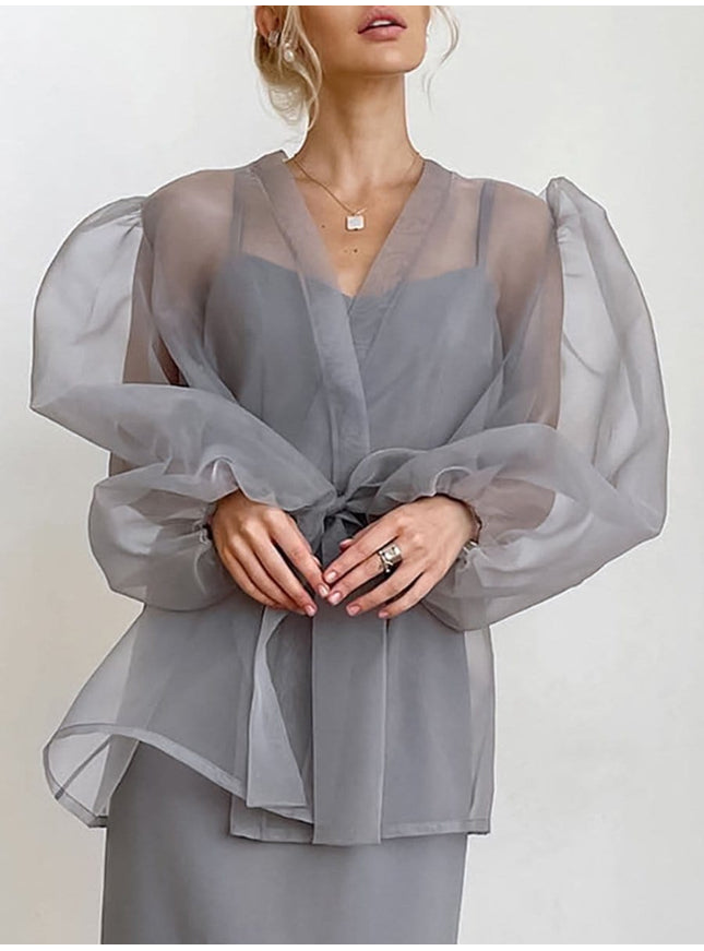 Talia V Neck Long Sleeve Top - Fashion Pov