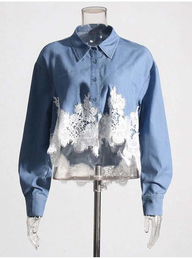 Teresa Spliced Single Breasted Blouse - Fashion Pov
